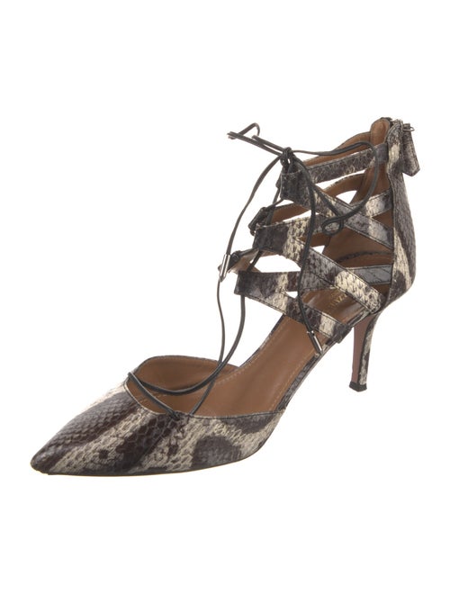 Aquazzura Embossed Leather Animal Print D'Orsay Pumps