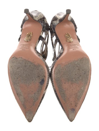 Aquazzura Embossed Leather Animal Print D'Orsay Pumps