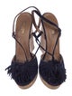 Aquazzura Suede Tassel Accents Espadrilles