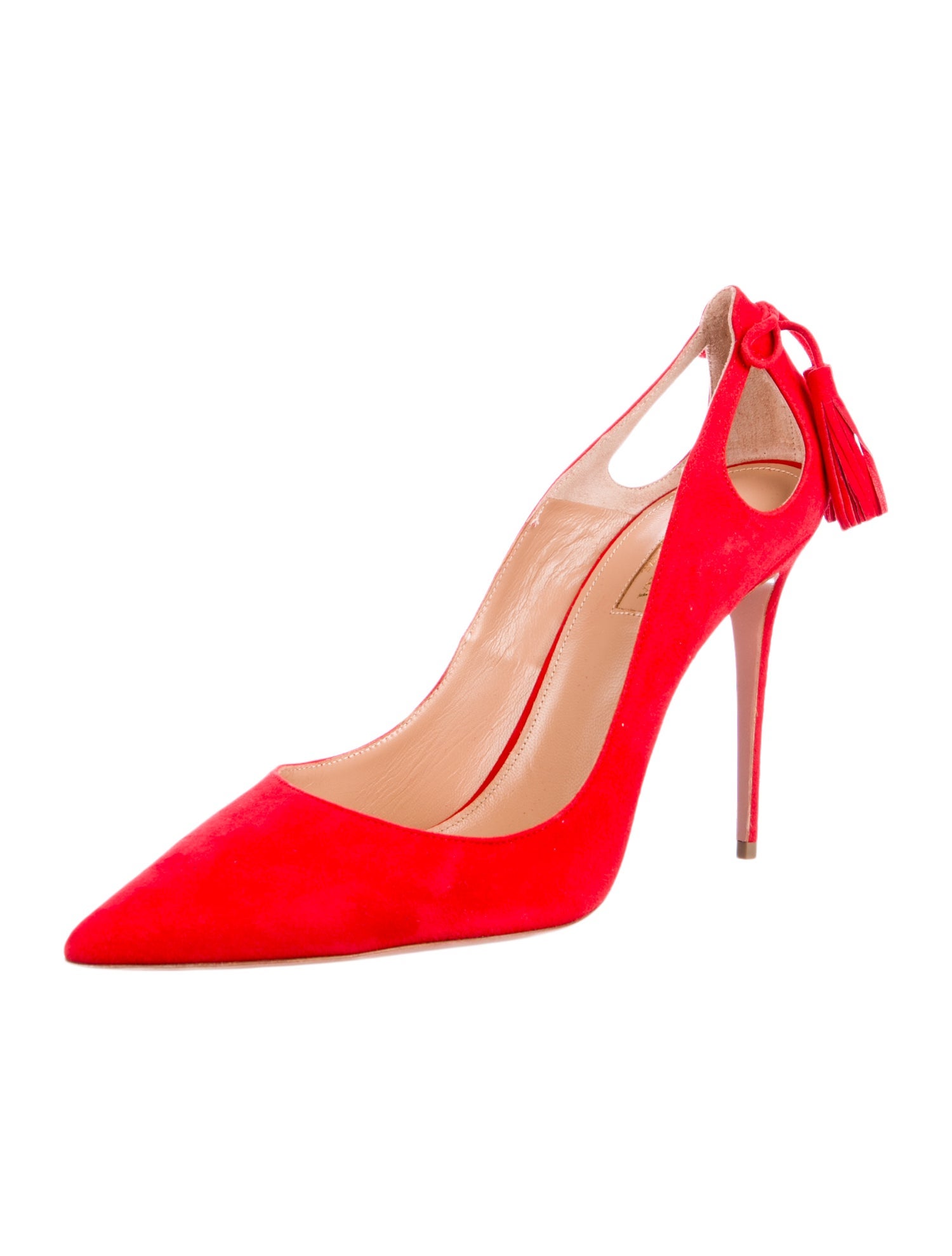 Aquazzura Suede Tassel Accents Pumps