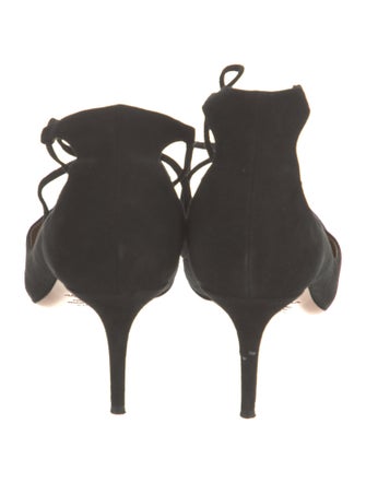 Aquazzura Suede T-Strap Pumps