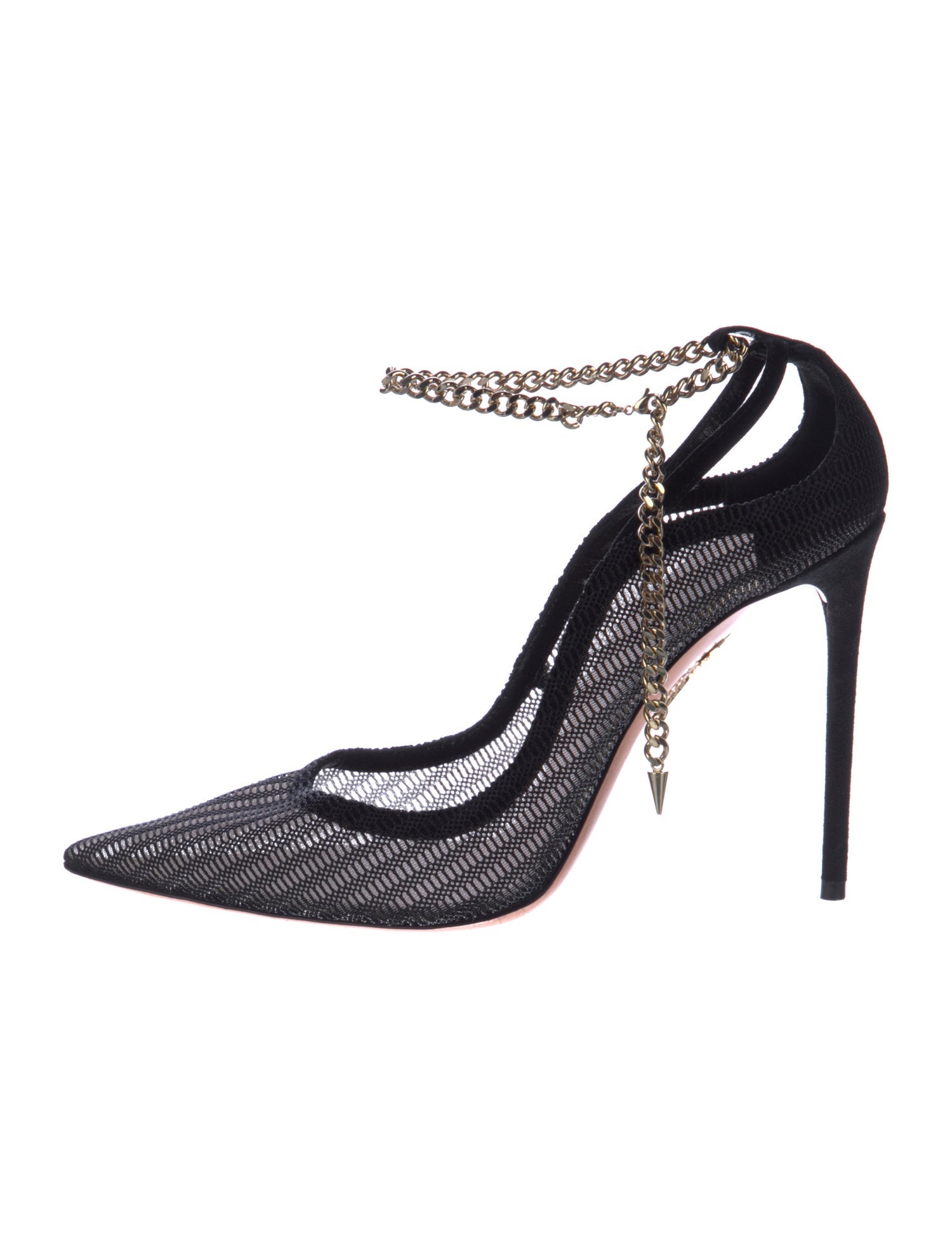 Aquazzura Mesh Chain-Link Accents Pumps