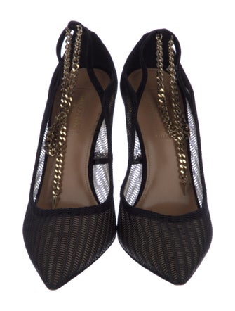 Aquazzura Mesh Chain-Link Accents Pumps