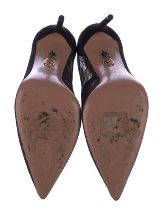Aquazzura Mesh Chain-Link Accents Pumps