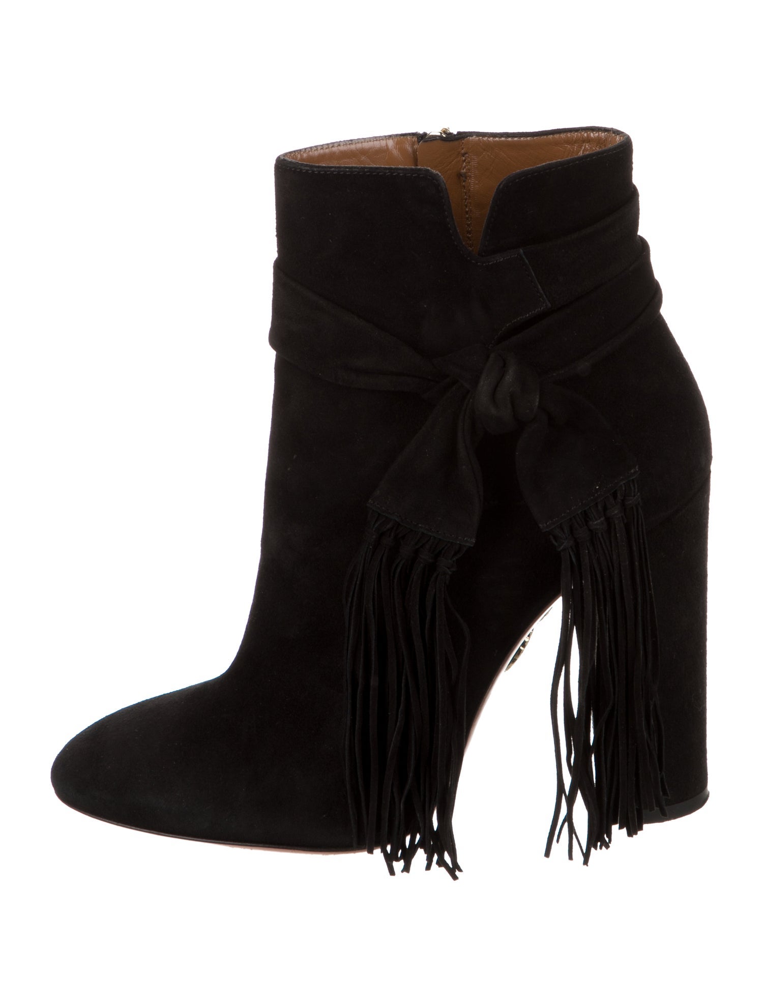 Aquazzura Suede Bow Accents Boots