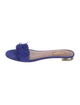 Aquazzura Suede Fringe Trim Accent Slides