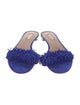 Aquazzura Suede Fringe Trim Accent Slides