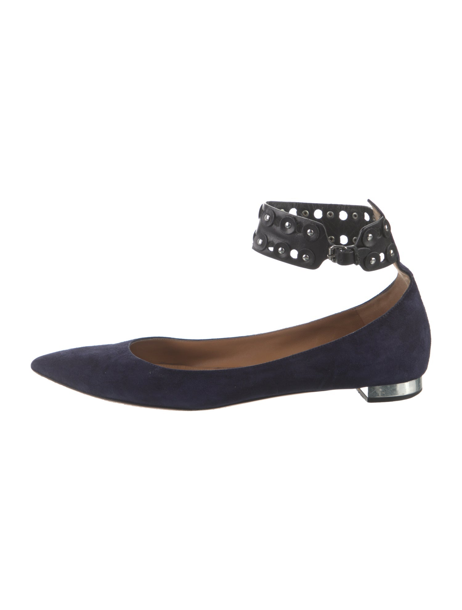 Aquazzura Suede Studded Accents Ballet Flats