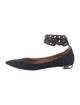 Aquazzura Suede Studded Accents Ballet Flats
