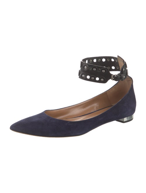 Aquazzura Suede Studded Accents Ballet Flats