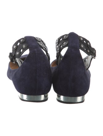Aquazzura Suede Studded Accents Ballet Flats