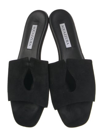 Aquazzura Suede Slides
