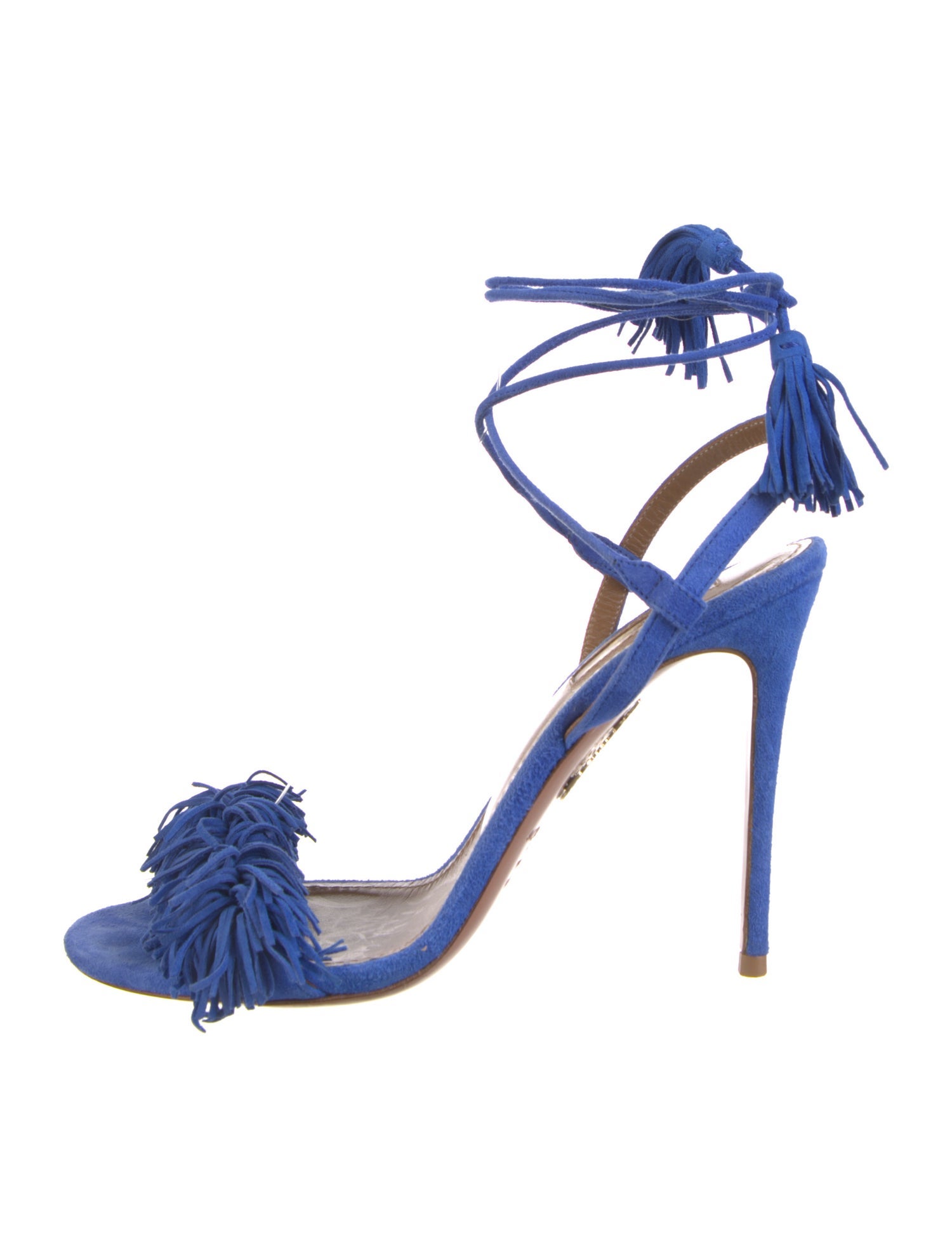 Aquazzura Suede Tassel Accents Sandals