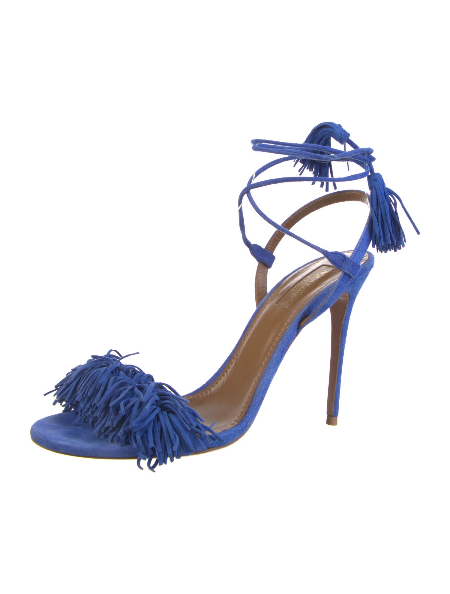 Aquazzura Suede Tassel Accents Sandals