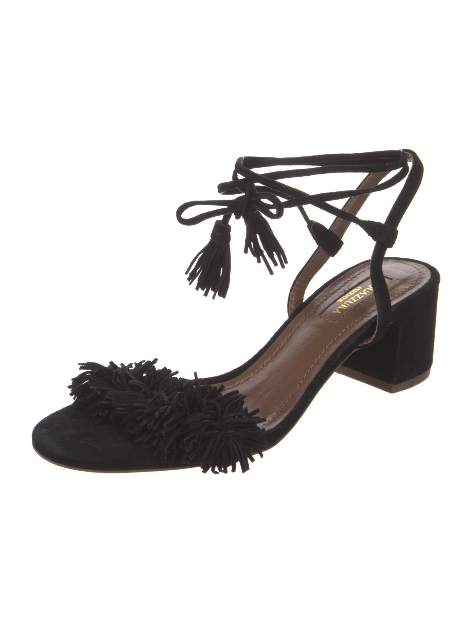 Aquazzura Suede Tassel Accents Sandals
