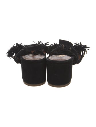 Aquazzura Suede Tassel Accents Sandals