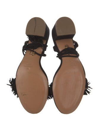 Aquazzura Suede Tassel Accents Sandals