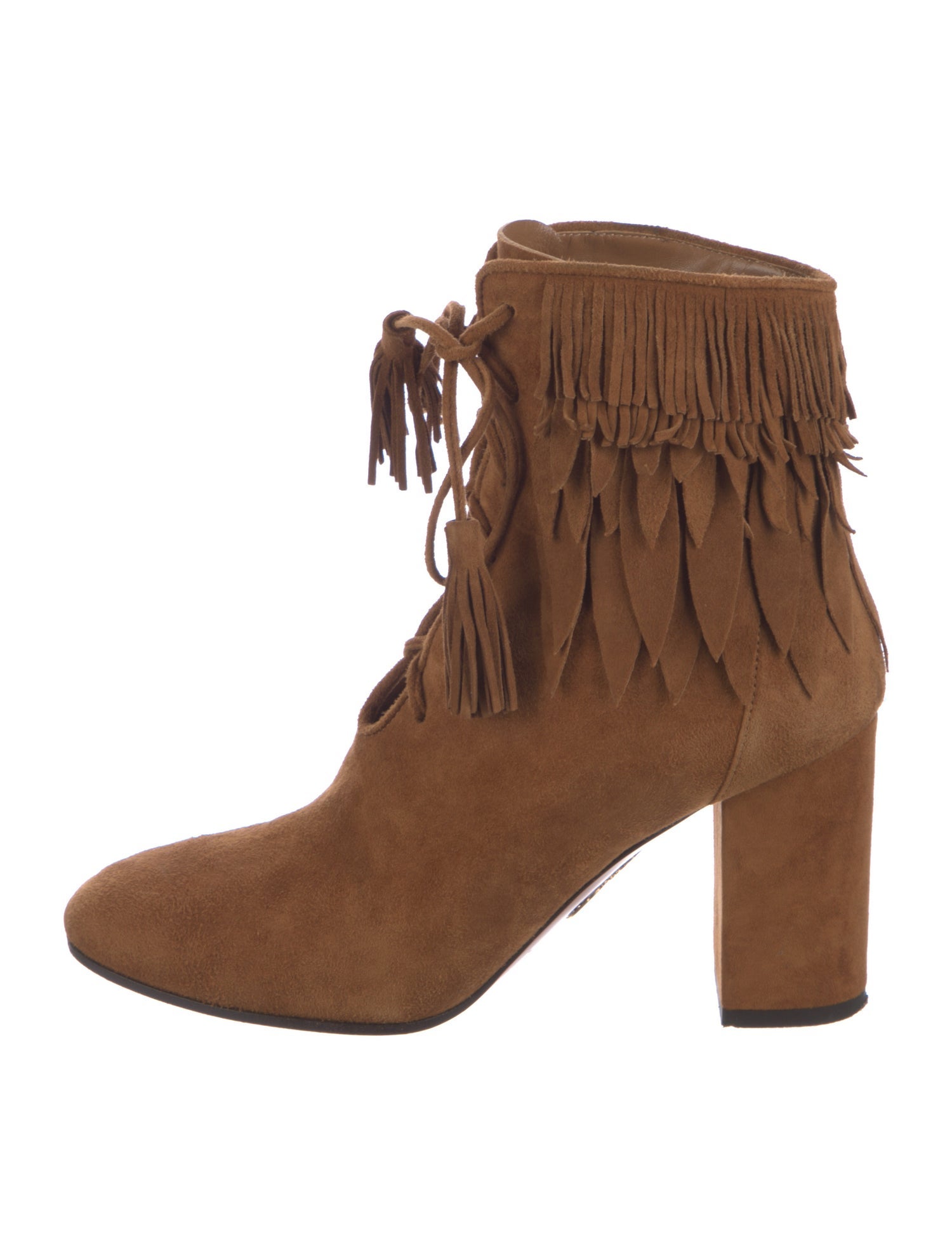 Aquazzura Suede Tassel Accents Boots
