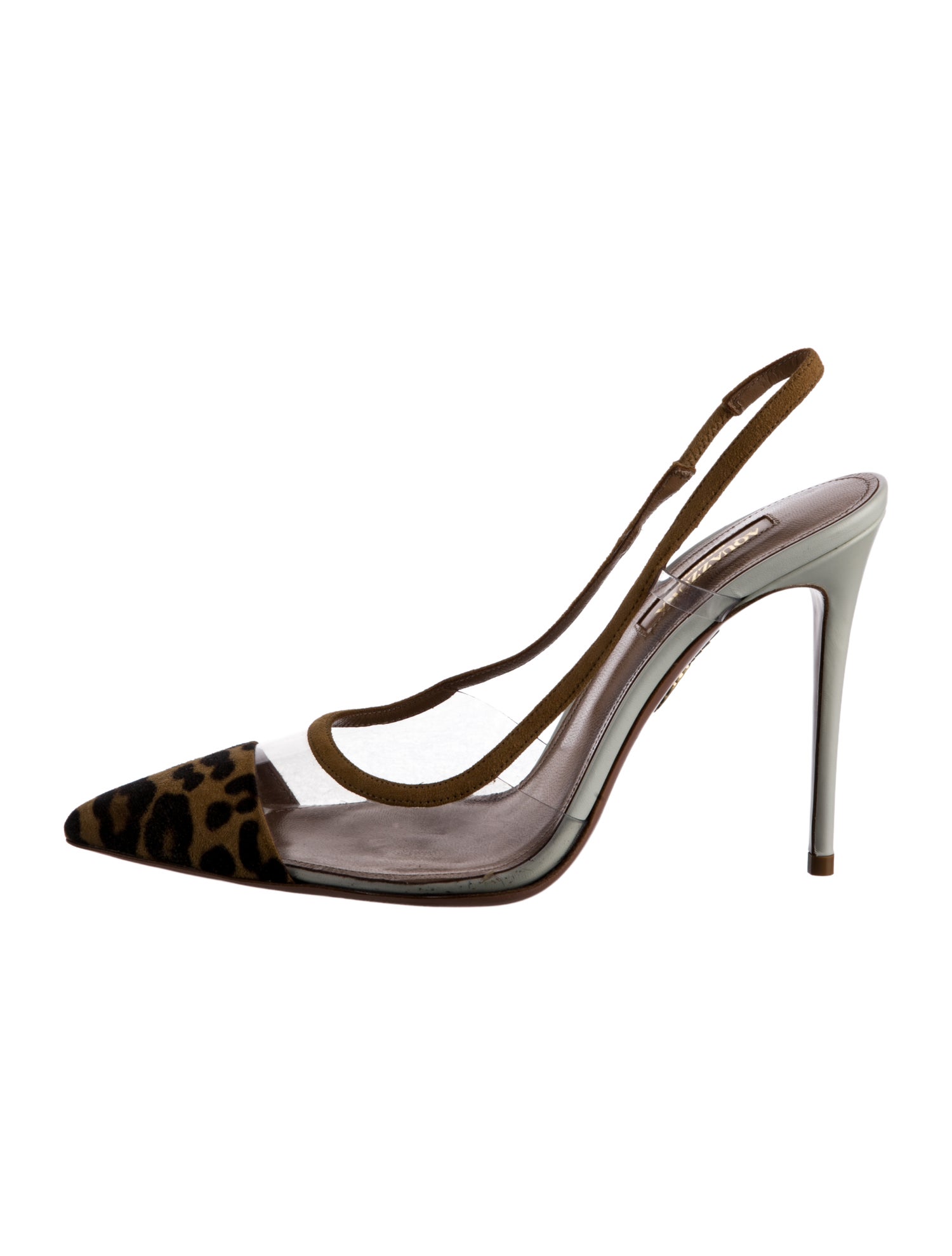 Aquazzura Leather Animal Print Slingback Pumps