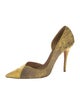 Aquazzura Snakeskin Lace Pattern D'Orsay Pumps