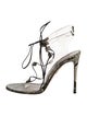 Aquazzura Python Animal Print T-Strap Sandals