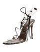 Aquazzura Python Animal Print T-Strap Sandals