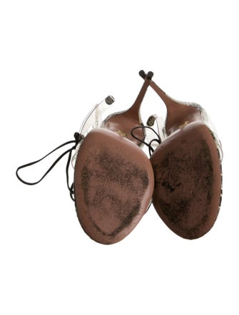 Aquazzura Python Animal Print T-Strap Sandals