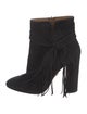 Aquazzura Suede Fringe Trim Accent Boots