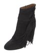Aquazzura Suede Fringe Trim Accent Boots