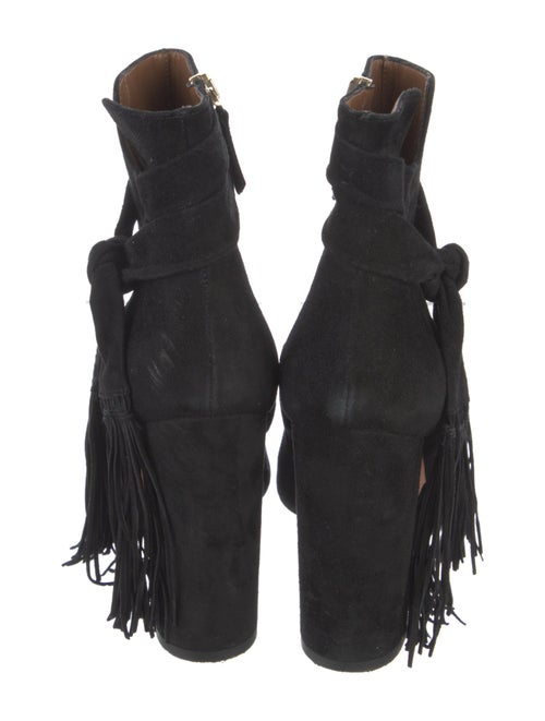 Aquazzura Suede Fringe Trim Accent Boots