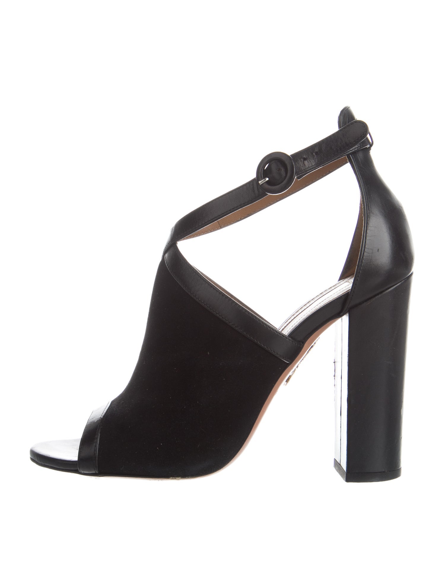 Aquazzura Suede T-Strap Pumps