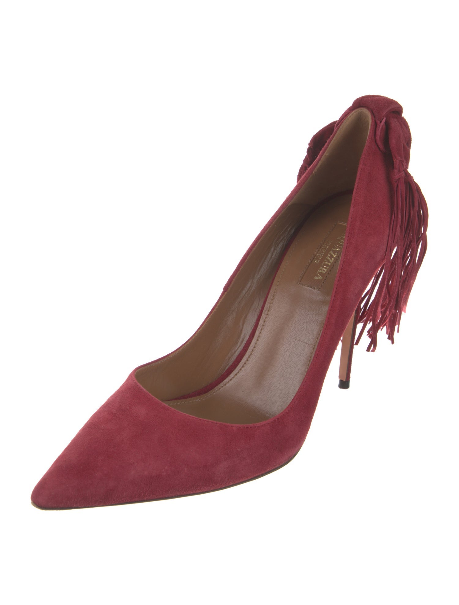 Aquazzura Suede Bow Accents Pumps