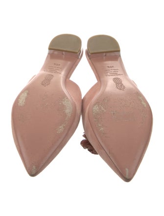 Aquazzura Suede Sequin Embellishments Mules
