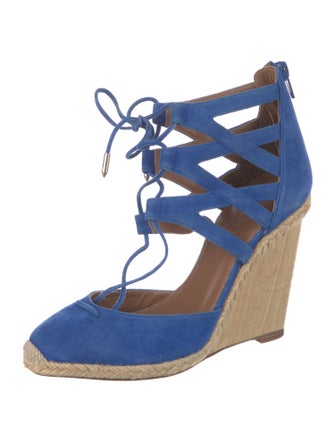Aquazzura Suede Cutout Accent Espadrilles
