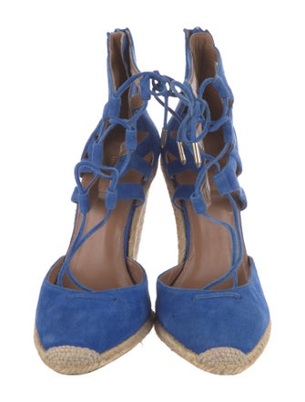 Aquazzura Suede Cutout Accent Espadrilles
