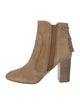Aquazzura Suede Tassel Accents Chelsea Boots