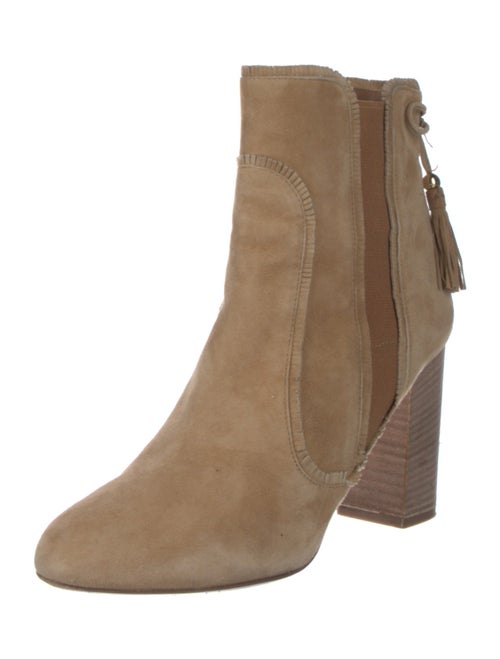 Aquazzura Suede Tassel Accents Chelsea Boots
