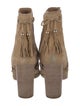 Aquazzura Suede Tassel Accents Chelsea Boots