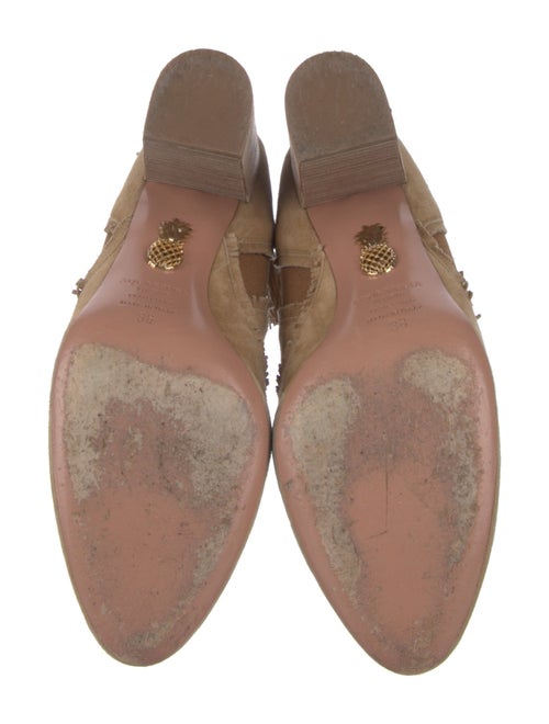 Aquazzura Suede Tassel Accents Chelsea Boots