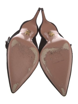 Aquazzura Suede Crystal Embellishments Mules