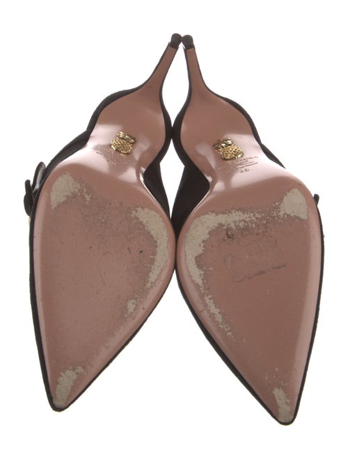 Aquazzura Suede Crystal Embellishments Mules