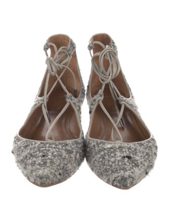 Aquazzura Tweed Tweed Pattern Ballet Flats