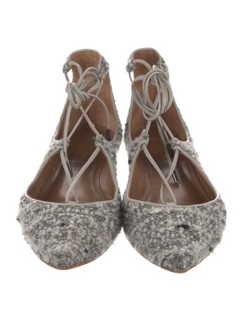 Aquazzura Tweed Tweed Pattern Ballet Flats