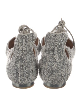 Aquazzura Tweed Tweed Pattern Ballet Flats