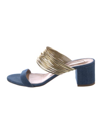 Aquazzura Denim Slides