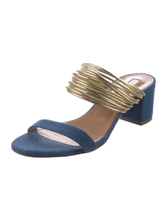 Aquazzura Denim Slides
