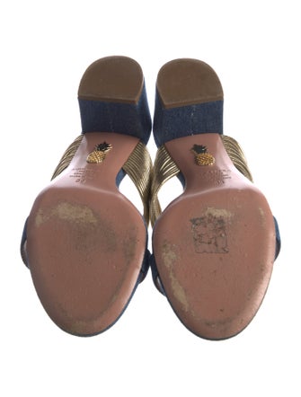Aquazzura Denim Slides