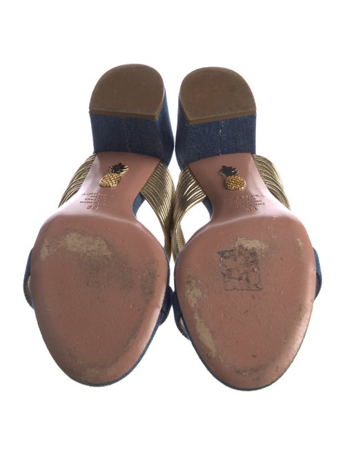 Aquazzura Denim Slides