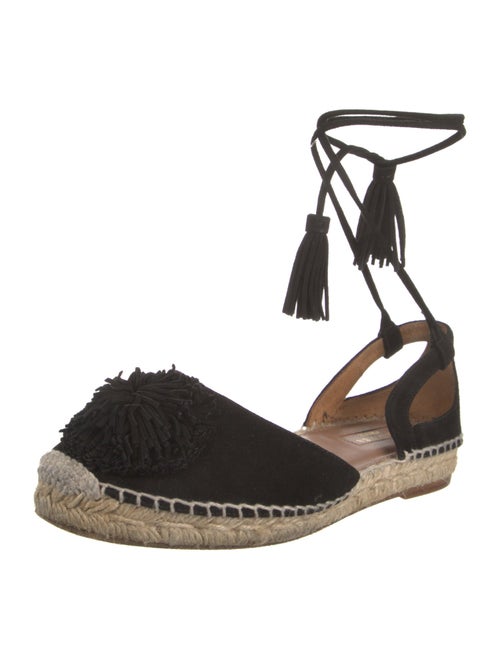 Aquazzura Suede Tassel Accents Espadrilles
