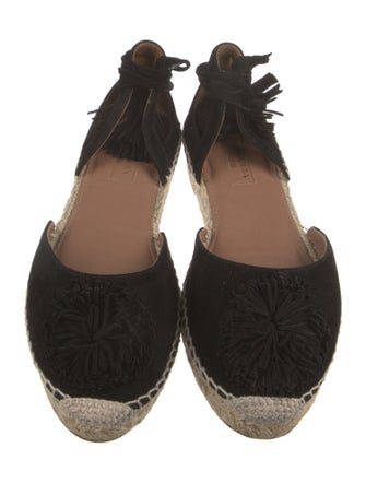Aquazzura Suede Tassel Accents Espadrilles